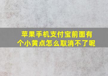 苹果手机支付宝前面有个小黄点怎么取消不了呢