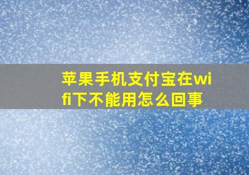 苹果手机支付宝在wifi下不能用怎么回事