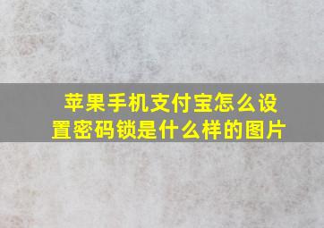 苹果手机支付宝怎么设置密码锁是什么样的图片