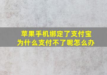 苹果手机绑定了支付宝为什么支付不了呢怎么办