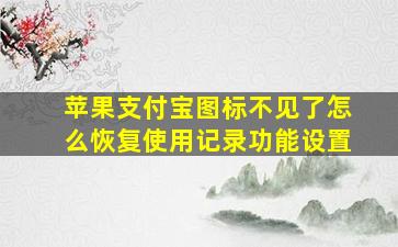 苹果支付宝图标不见了怎么恢复使用记录功能设置