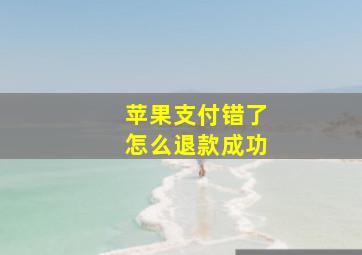 苹果支付错了怎么退款成功