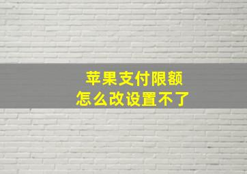 苹果支付限额怎么改设置不了