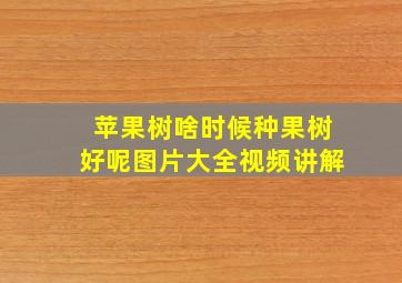 苹果树啥时候种果树好呢图片大全视频讲解