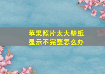 苹果照片太大壁纸显示不完整怎么办