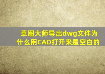 草图大师导出dwg文件为什么用CAD打开来是空白的