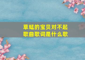 草蜢的宝贝对不起歌曲歌词是什么歌