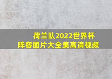 荷兰队2022世界杯阵容图片大全集高清视频