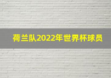 荷兰队2022年世界杯球员