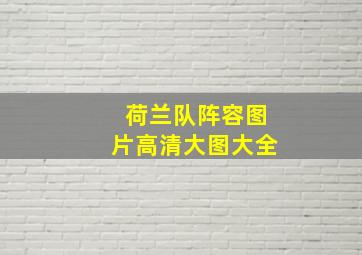 荷兰队阵容图片高清大图大全