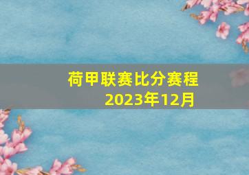 荷甲联赛比分赛程2023年12月