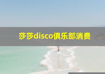 莎莎disco俱乐部消费