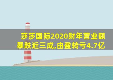 莎莎国际2020财年营业额暴跌近三成,由盈转亏4.7亿