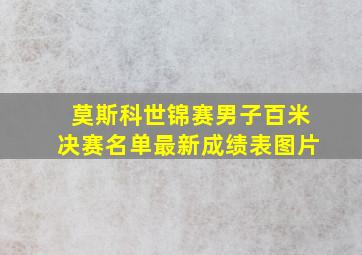 莫斯科世锦赛男子百米决赛名单最新成绩表图片