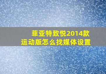 菲亚特致悦2014款运动版怎么找媒体设置