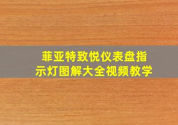 菲亚特致悦仪表盘指示灯图解大全视频教学