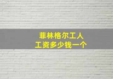 菲林格尔工人工资多少钱一个