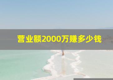 营业额2000万赚多少钱