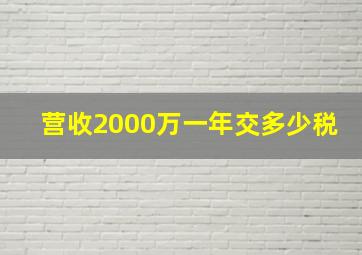 营收2000万一年交多少税