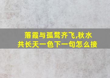 落霞与孤鹜齐飞,秋水共长天一色下一句怎么接