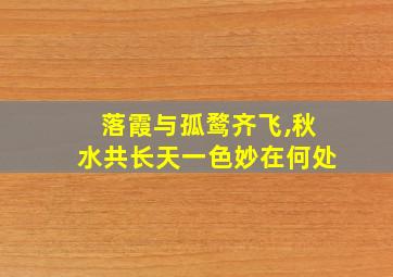 落霞与孤鹜齐飞,秋水共长天一色妙在何处