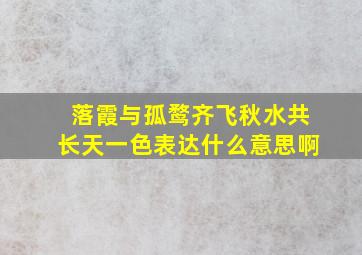 落霞与孤鹜齐飞秋水共长天一色表达什么意思啊