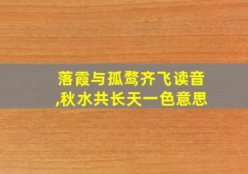 落霞与孤鹜齐飞读音,秋水共长天一色意思