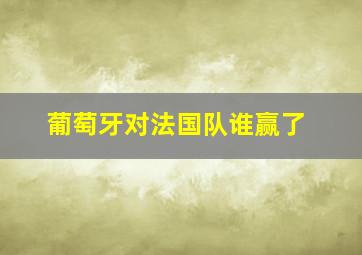 葡萄牙对法国队谁赢了