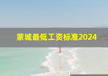 蒙城最低工资标准2024