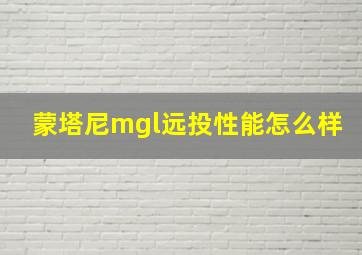 蒙塔尼mgl远投性能怎么样