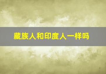 藏族人和印度人一样吗