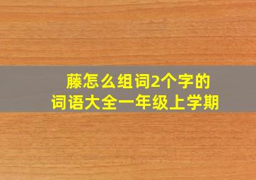 藤怎么组词2个字的词语大全一年级上学期