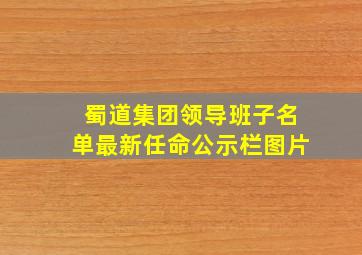 蜀道集团领导班子名单最新任命公示栏图片