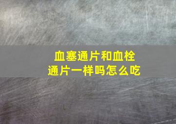 血塞通片和血栓通片一样吗怎么吃