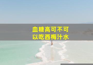 血糖高可不可以吃西梅汁水