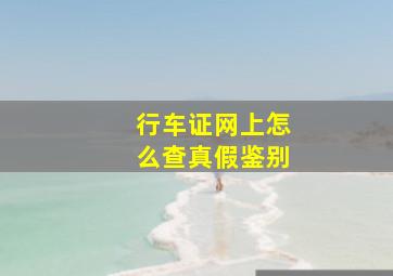 行车证网上怎么查真假鉴别