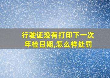 行驶证没有打印下一次年检日期,怎么样处罚