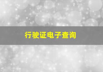 行驶证电子查询