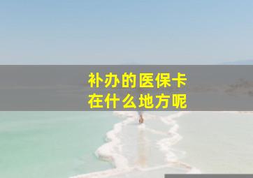 补办的医保卡在什么地方呢