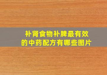 补肾食物补脾最有效的中药配方有哪些图片