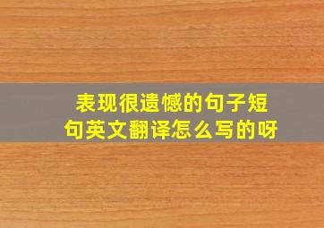 表现很遗憾的句子短句英文翻译怎么写的呀