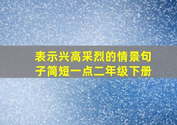 表示兴高采烈的情景句子简短一点二年级下册