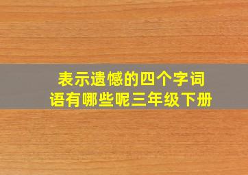 表示遗憾的四个字词语有哪些呢三年级下册