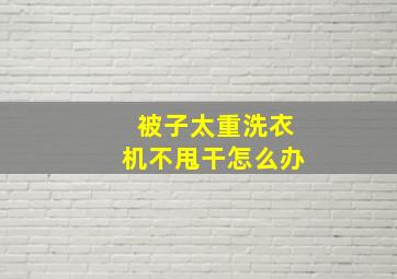 被子太重洗衣机不甩干怎么办