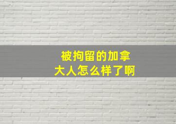 被拘留的加拿大人怎么样了啊