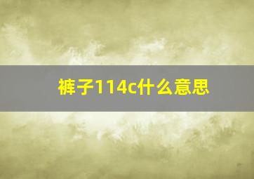 裤子114c什么意思