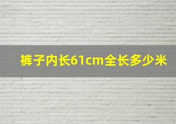 裤子内长61cm全长多少米