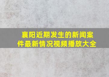 襄阳近期发生的新闻案件最新情况视频播放大全