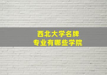 西北大学名牌专业有哪些学院