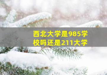 西北大学是985学校吗还是211大学